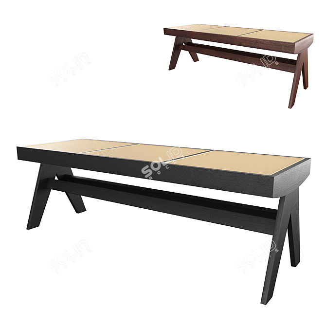 Elegant Wooden Bench: Arnaud 3D model image 1