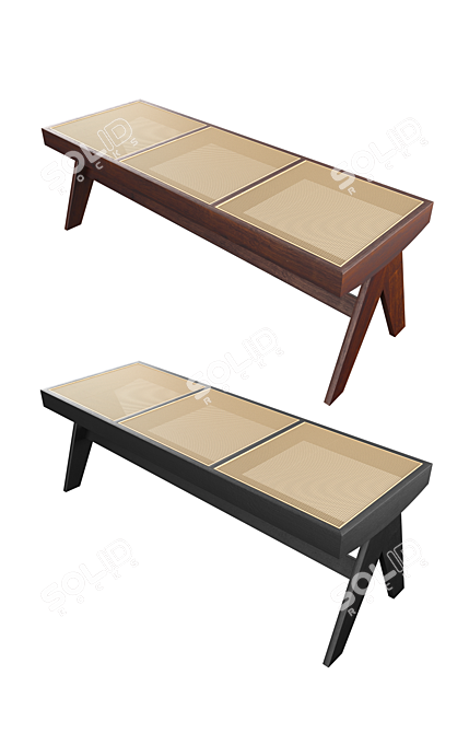 Elegant Wooden Bench: Arnaud 3D model image 2