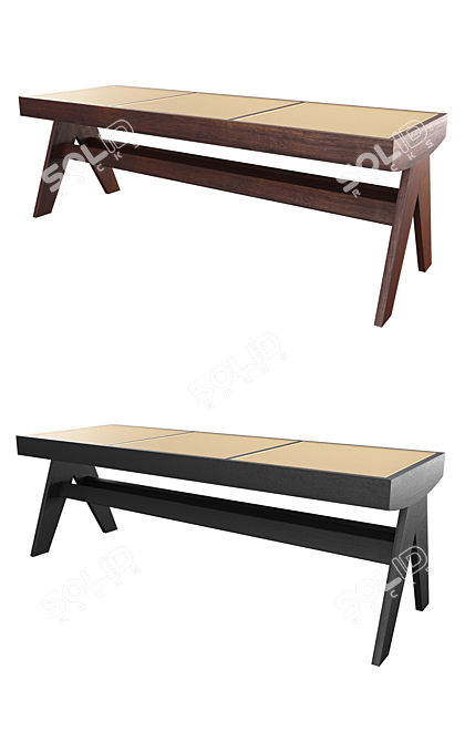 Elegant Wooden Bench: Arnaud 3D model image 3