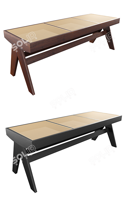 Elegant Wooden Bench: Arnaud 3D model image 4