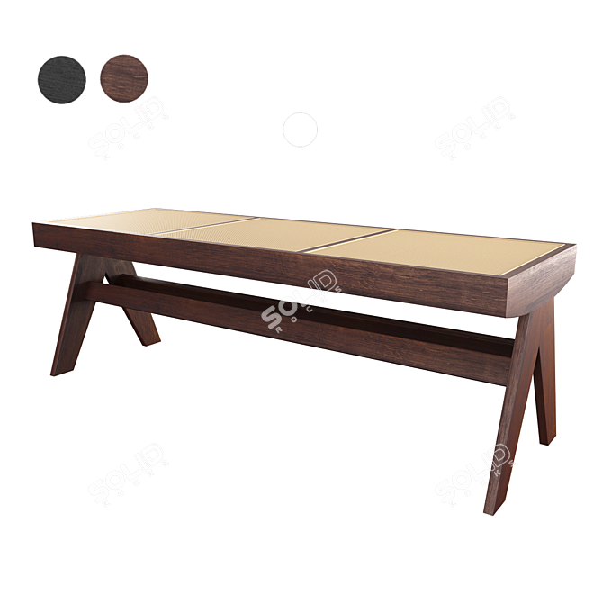 Elegant Wooden Bench: Arnaud 3D model image 6