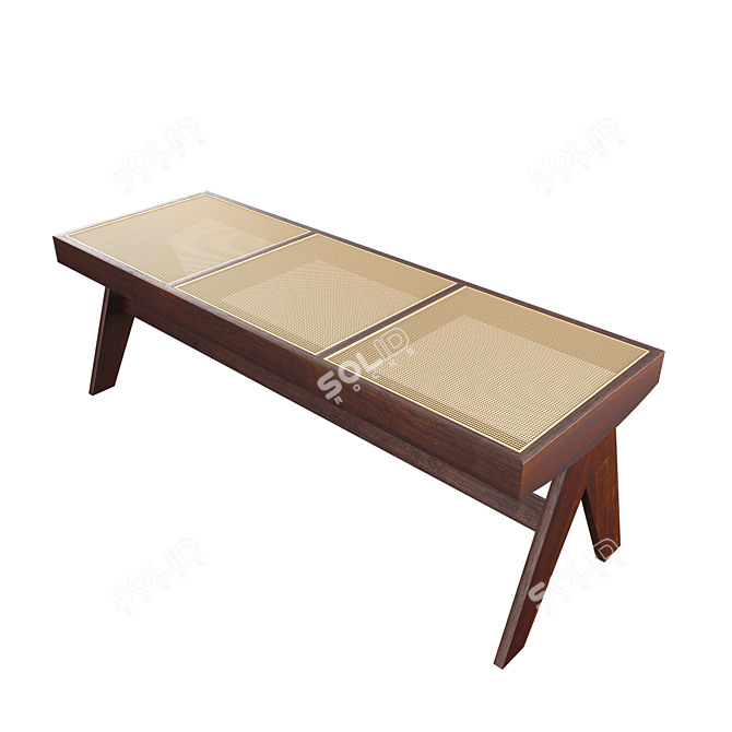 Elegant Wooden Bench: Arnaud 3D model image 7