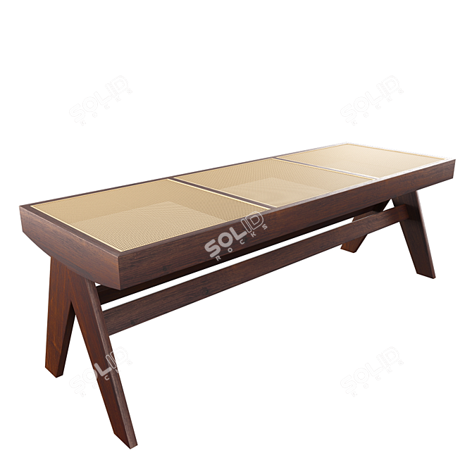 Elegant Wooden Bench: Arnaud 3D model image 9