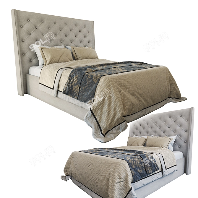 Sleek Corona Render Bed Frame 3D model image 1