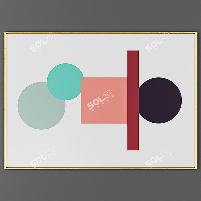 Elegant Framed Artwork 3D model image 1