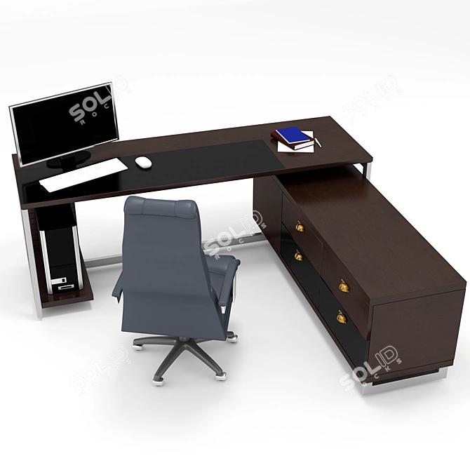 Sleek Office Table - Perfect for Home and Office Settings 3D model image 3