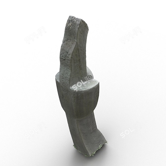 Handcrafted Wooden Statue from Nida 3D model image 7