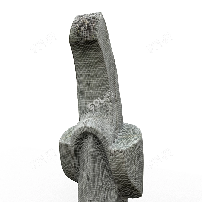 Handcrafted Wooden Statue from Nida 3D model image 8