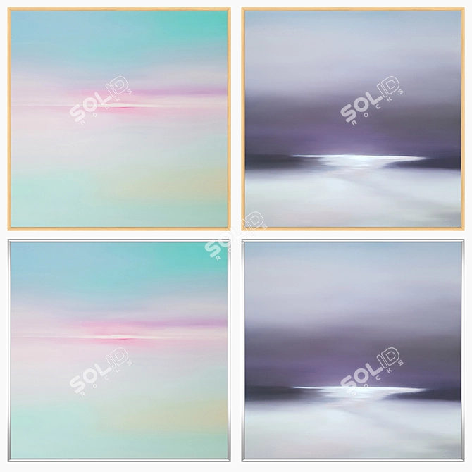 Modern Art Set: Wall Paintings 3D model image 3