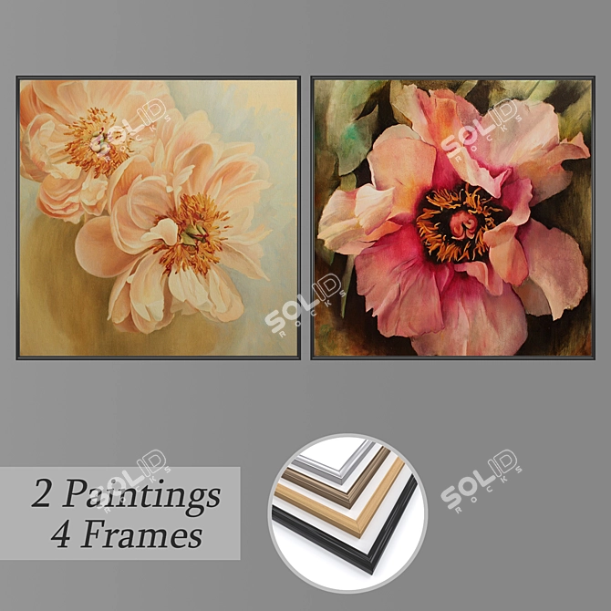 Elegant Wall Art Set: No. 2417 3D model image 1