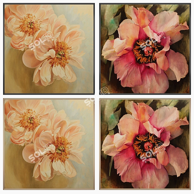 Elegant Wall Art Set: No. 2417 3D model image 2