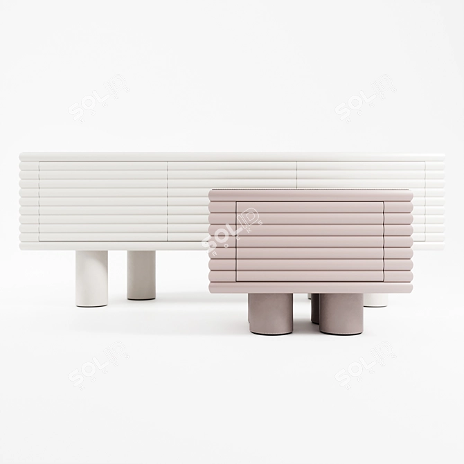 Elegant Scala Sideboard & Chest: Perfect Blend of Style and Function 3D model image 4