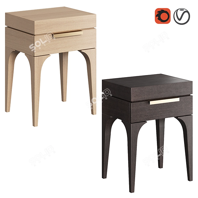 Modern Dantone Bedside Table 3D model image 4