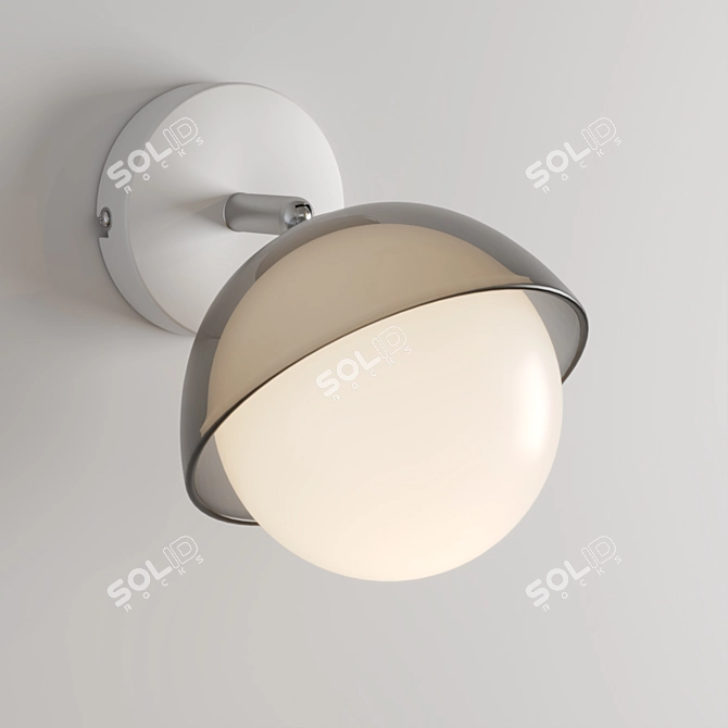 Agder Wall: Stylish Metal and Glass Lamp 3D model image 1