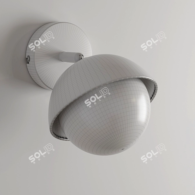 Agder Wall: Stylish Metal and Glass Lamp 3D model image 3