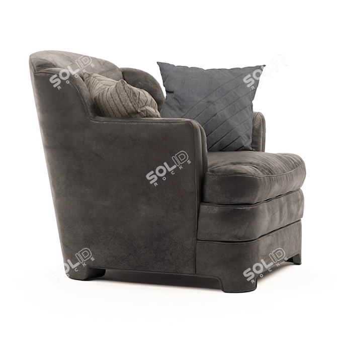 Luxury Comfort Leather Armchair 3D model image 3