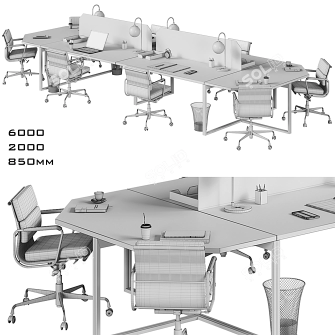 Sleek Office Essentials Set 3D model image 6