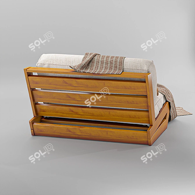 Sunset Teak Lounge Sofa 3D model image 2