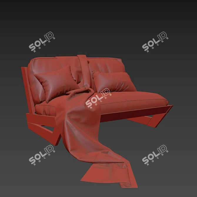 Sunset Teak Lounge Sofa 3D model image 3