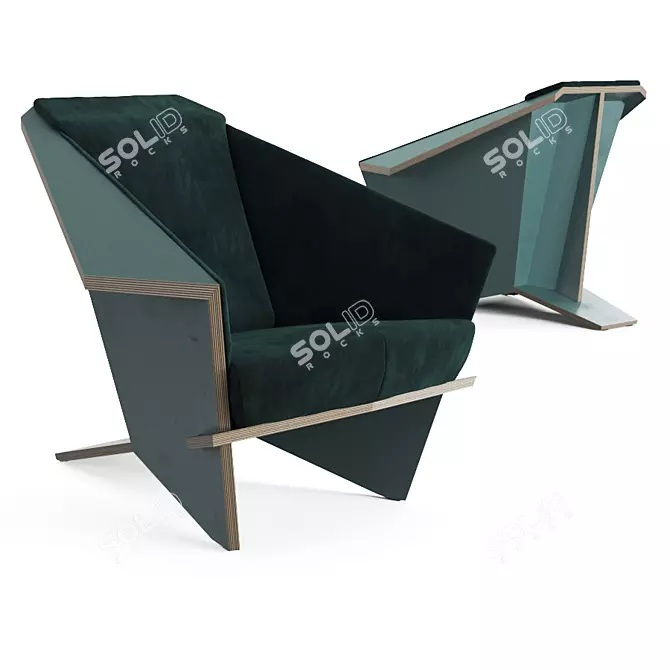 Taliesin Armchair: Frank Lloyd Wright's Icon 3D model image 1