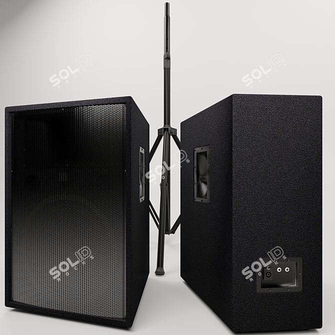 Yamaha R115 Portable PA Speaker 3D model image 4