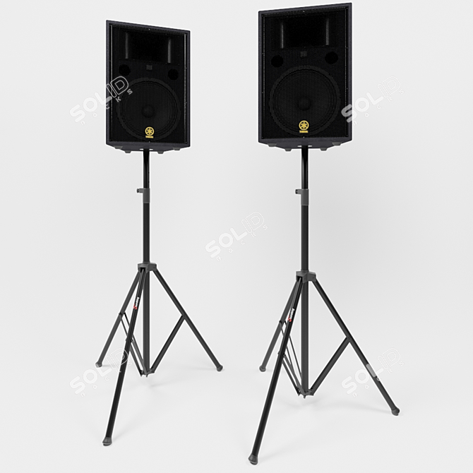 Yamaha R115 Portable PA Speaker 3D model image 5