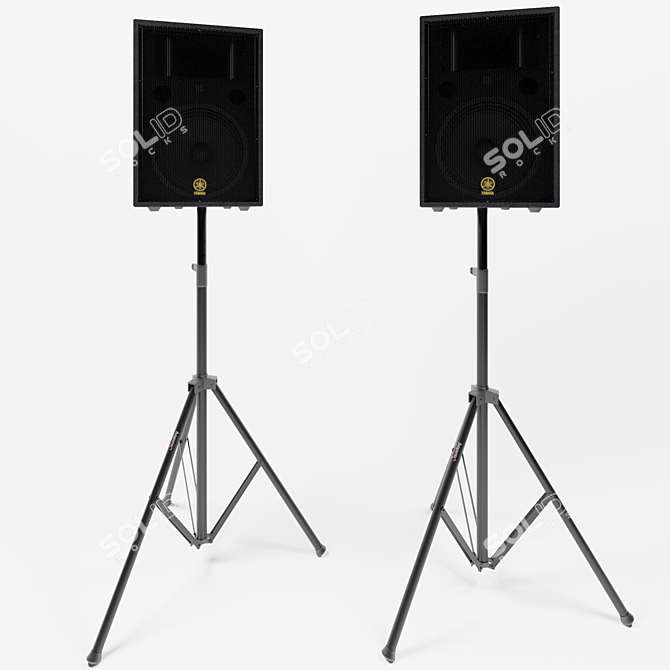 Yamaha R115 Portable PA Speaker 3D model image 11