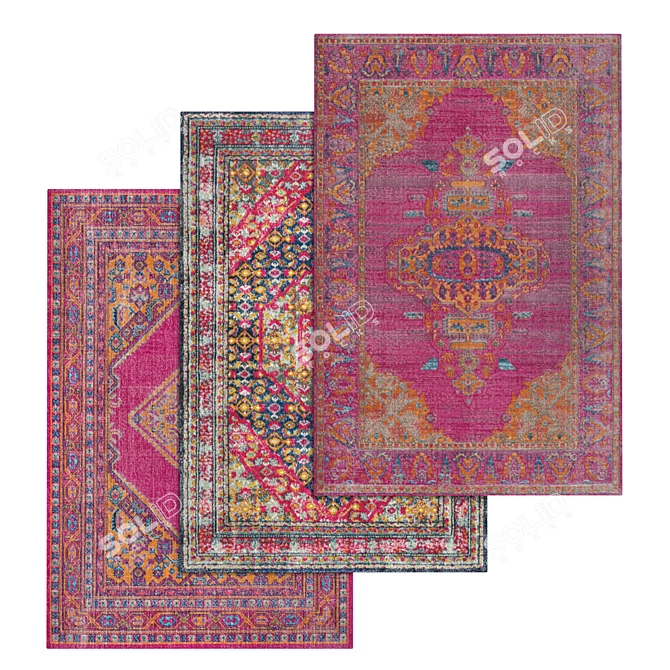 Luxury Carpets Set - High-Quality Textures 3D model image 1