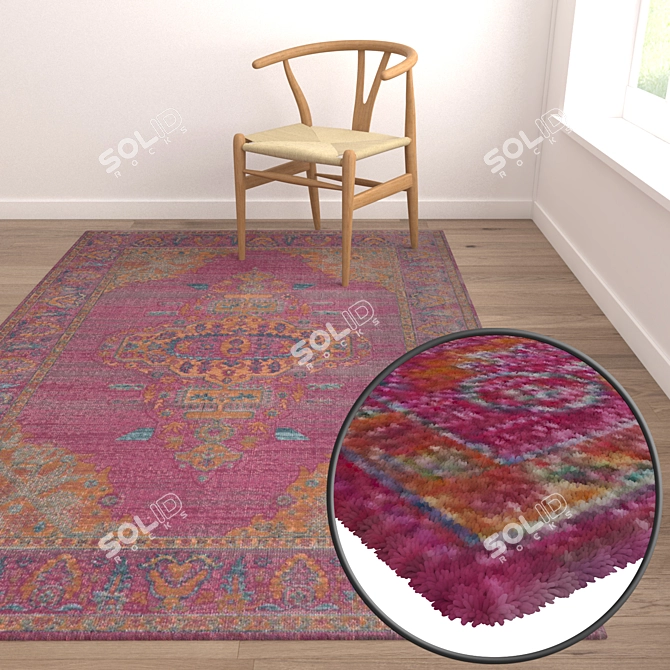 Luxury Carpets Set - High-Quality Textures 3D model image 5