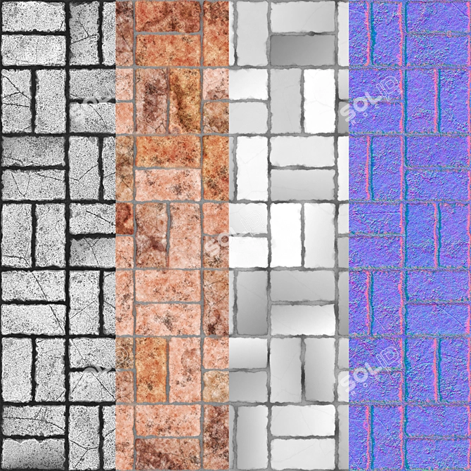 Realistic Roman Brick Texture 3D model image 4