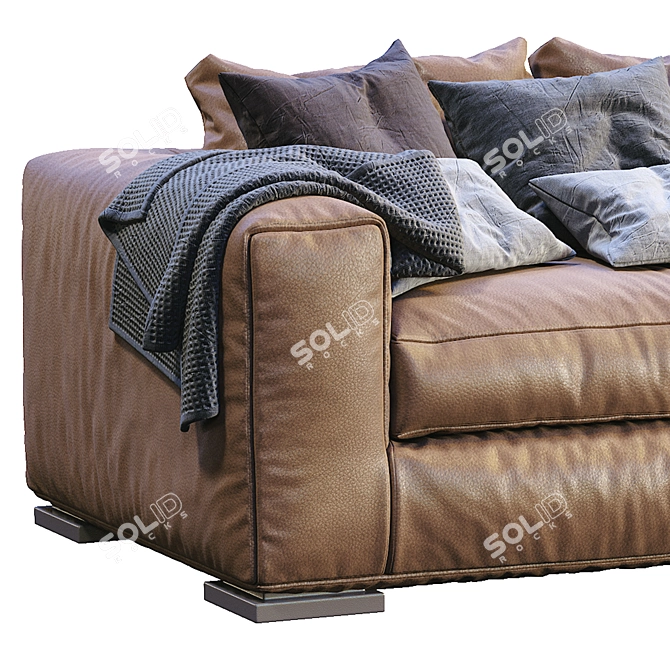 Modern Leather Reclining Sofa 3D model image 3