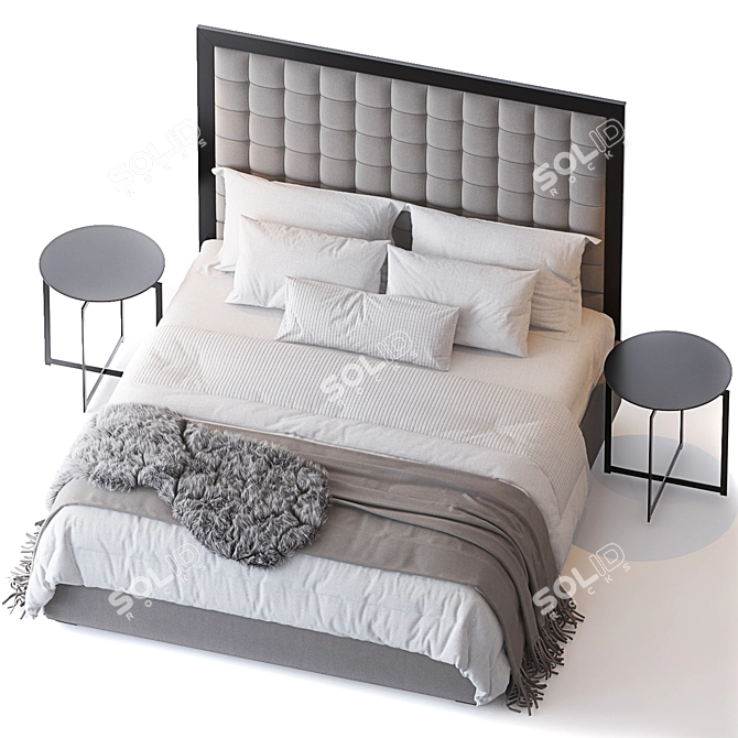 Luxury CAFARO Bed - LONDON Collection 3D model image 2