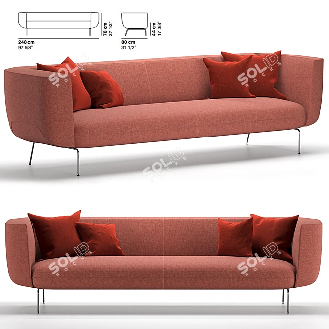 Couchette Sofa by La Cividina: Stylish Comfort at Home 3D model image 1