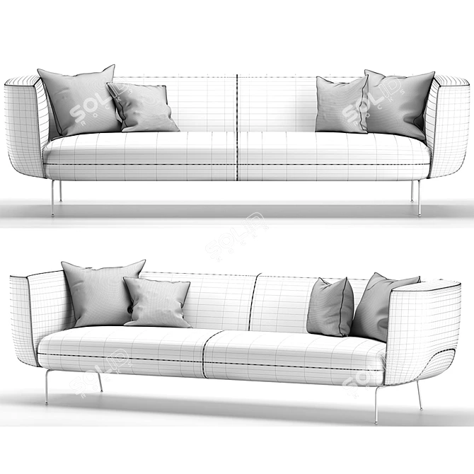 Couchette Sofa by La Cividina: Stylish Comfort at Home 3D model image 3