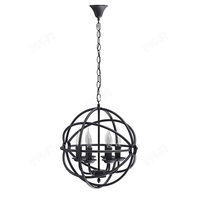 Elegant Lock Light Fixture 3D model image 1