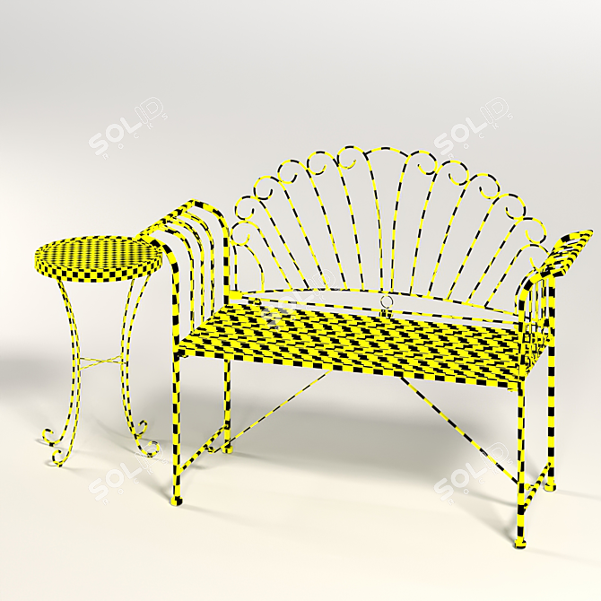 Outdoor Garden Bench - PBR Wood Design 3D model image 5