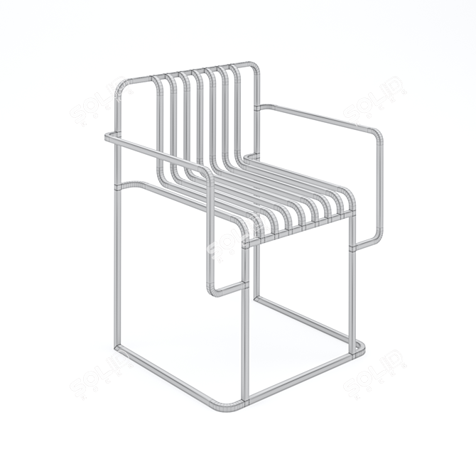 Sleek Metal Chair Set: Indoor/Outdoor Design 3D model image 8