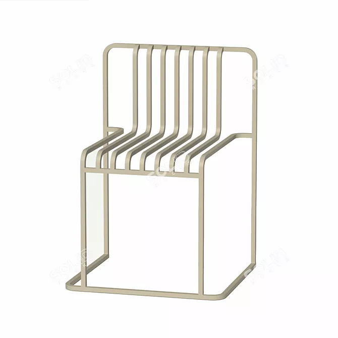 Sleek Metal Chair Set: Indoor/Outdoor Design 3D model image 9