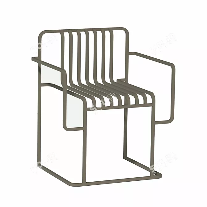 Sleek Metal Chair Set: Indoor/Outdoor Design 3D model image 10