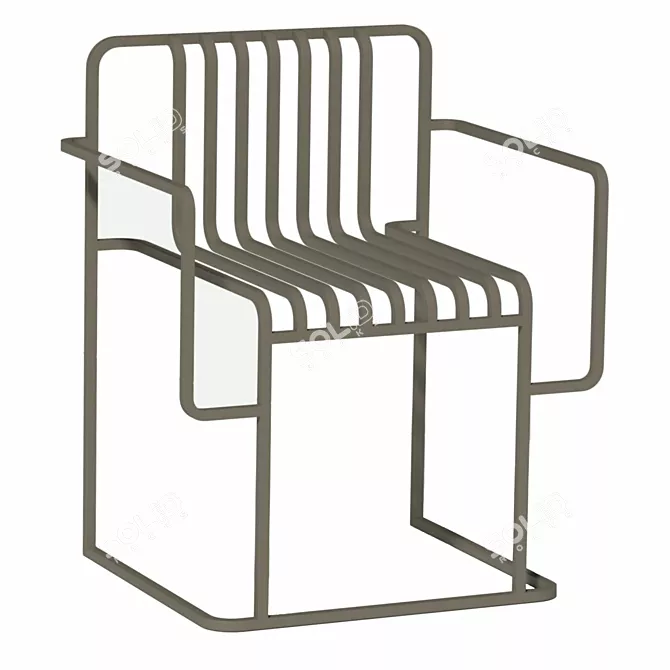 Sleek Metal Chair Set: Indoor/Outdoor Design 3D model image 12