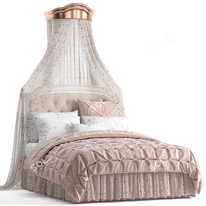 Elegant Blythe Upholstered Bed 3D model image 1