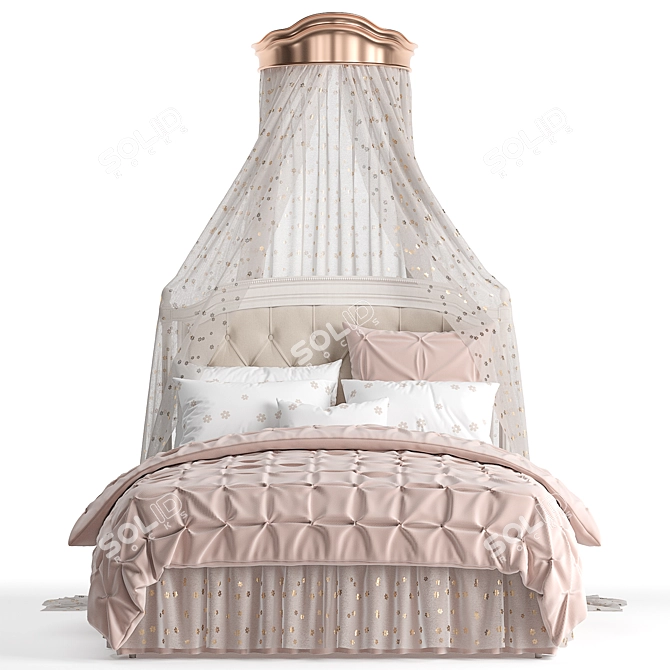 Elegant Blythe Upholstered Bed 3D model image 2