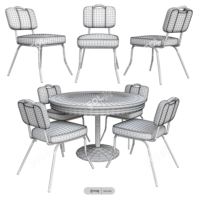 Vintage Raleigh Retro Dining Set 3D model image 3