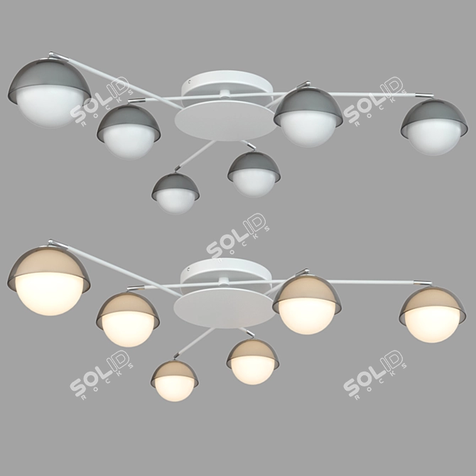 Agder C: Stylish Glass Pendant Chandelier 3D model image 1