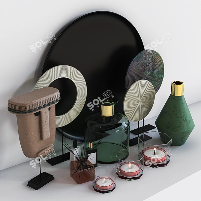 Elegant Decorative Set: 34" 3D Max OBJ FBX 3D model image 3