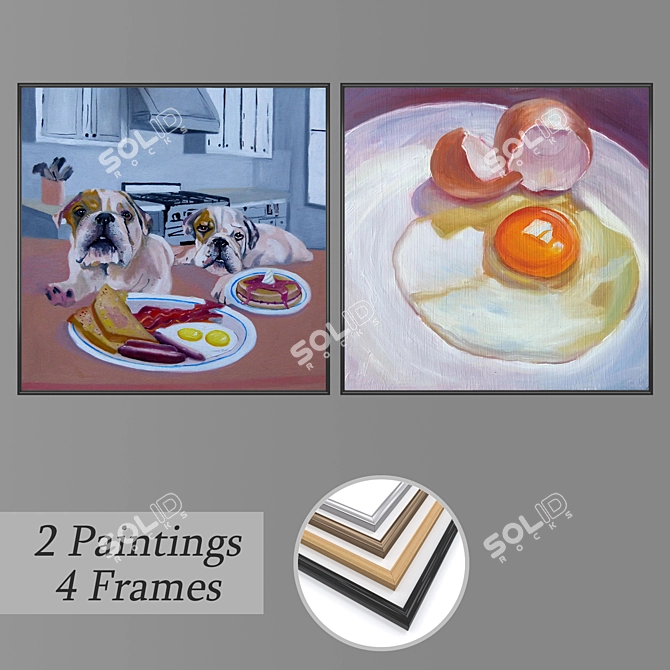 Modern Art Set: No.2427 Wall Paintings 3D model image 1