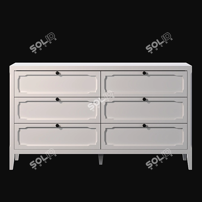Eugénie 6-Drawer Chest of Drawers 3D model image 1