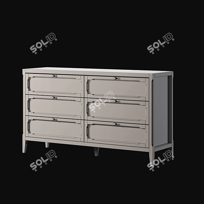 Eugénie 6-Drawer Chest of Drawers 3D model image 6