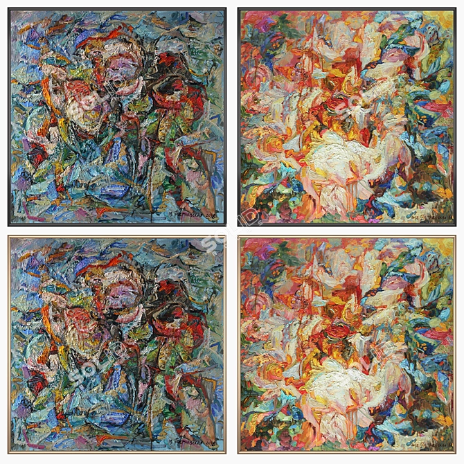 Multiframe Wall Art Set 3D model image 2