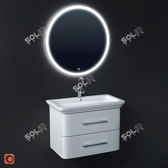 Modern Bathroom Furniture Set: BelBagno 3D model image 1